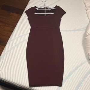 Express Deep Burgundy Midi Dress